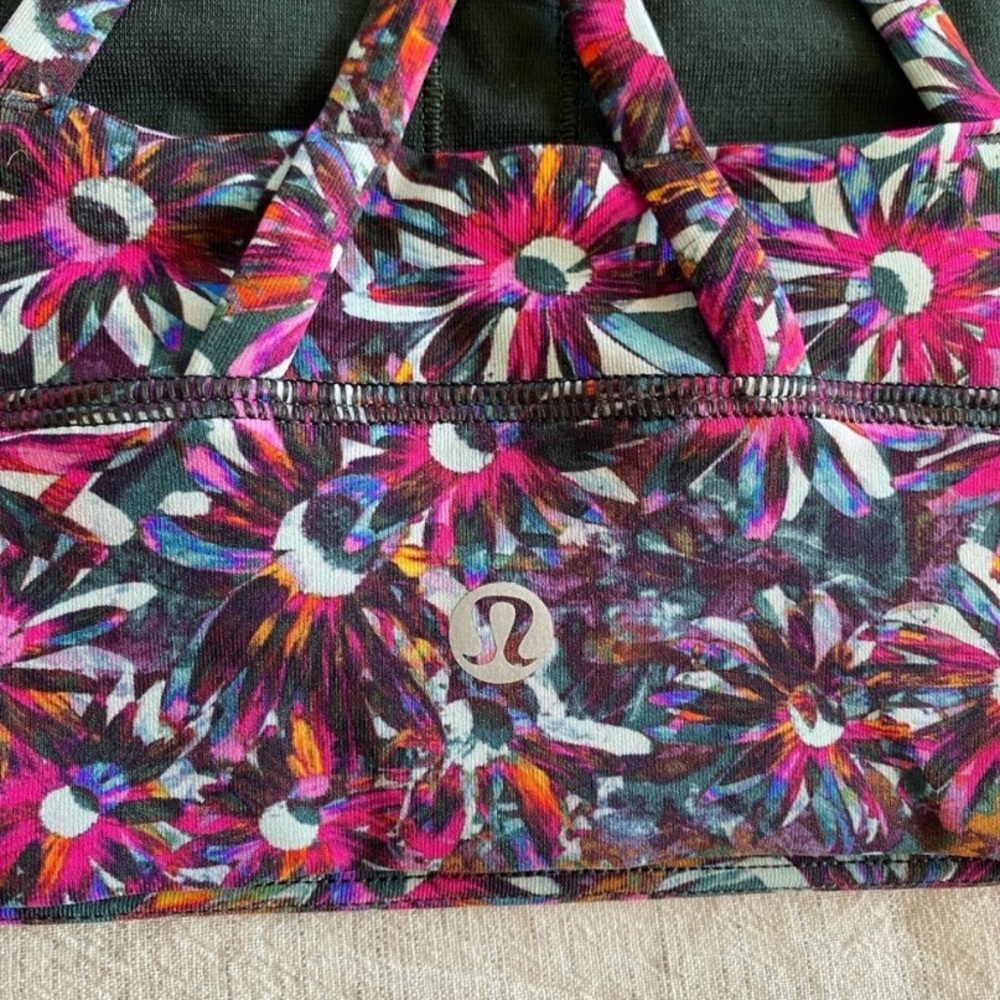 Lululemon Energy Longline Floral Print Sports Bra Size 6 RARE - Picture 4 of 5